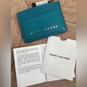 Marc Jacobs Turquoise Leather Card Holder - NEW WITH TAGS